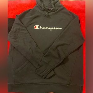 Size M, black Champion hoodie